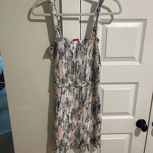 Buddy Love White and Gray Spaghetti Strap Sundress
